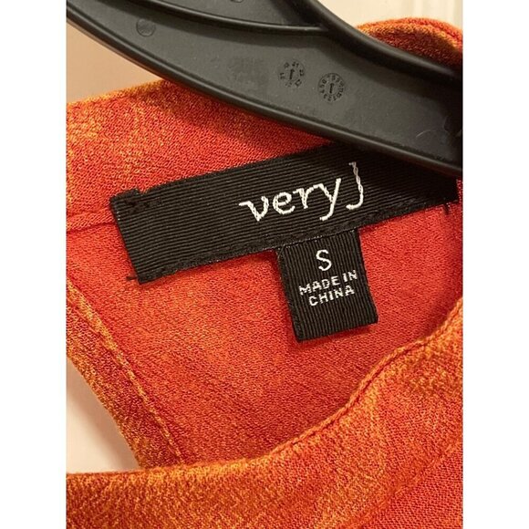 Very J Women's sz S leather look Burnt Orange Long Bell Cuff Sleeve Fall Top - Picture 2 of 11